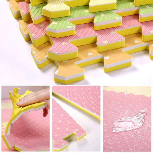 9 PCS of Waterproof Crawling/Puzzle Foam Mats Kids&Baby Foam Play Mats, Pink