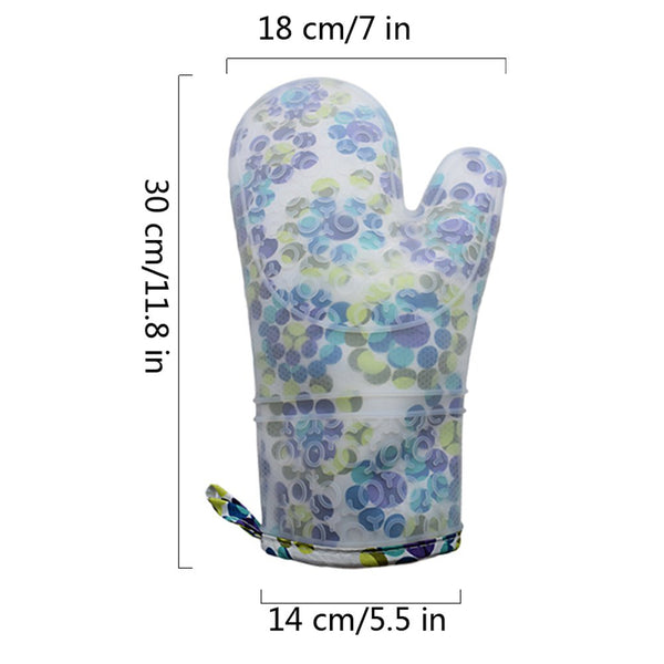 Set of 2 Oven Mitts Heat Resistant Silicone Cute Colorful Dot Oven Gloves Waterproof Silicone Kitchen Mitts