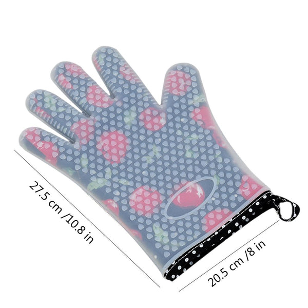 Set of 2 Oven Mitts Heat Resistant Silicone Oven Mitts Cute Panda Print Oven Gloves Silicone Mitts Blue