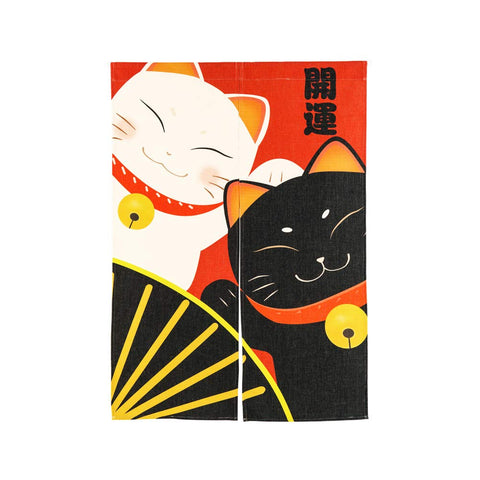 33 x 47 Inches Door Curtain Hallway Restaurant Entrance Thicken Curtain Cats Print Noren Curtain