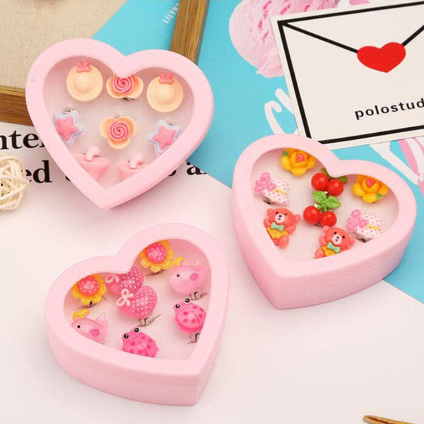 Cute and Fashion Little Girls Clip on Earrings Play Earrings Princess Party Favor Jewelry Gift Set #3