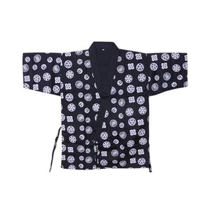 White Floral Print Chefs Clothes Half Sleeve Uniform Sushi Restaurant Chef Jacket Waiter Clothes Black