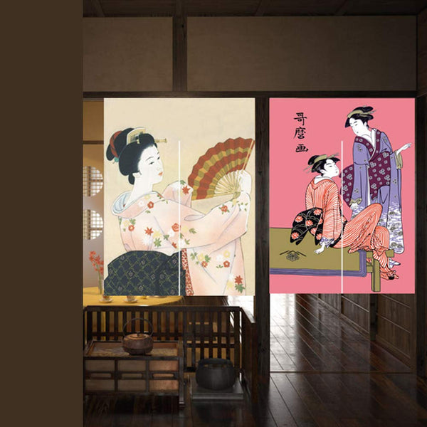 33 x 47 Inches Door Curtain Hallway Restaurant Entrance Thicken Curtain Noren Curtain (Japanese Woman)