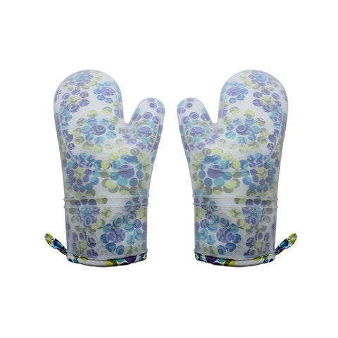 Set of 2 Oven Mitts Heat Resistant Silicone Cute Colorful Dot Oven Gloves Waterproof Silicone Kitchen Mitts