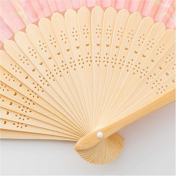 Chinese/Japanese Style Folding Fan Handmade Stylish Red Floral Silk Floding Fan Home Decor