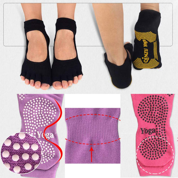 Yoga Pilates Womens Non Slip Toeless Non Skid Sticky Grip Sock Toeless Socks Colored Stripe