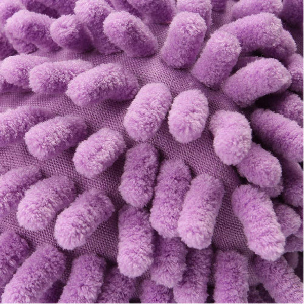 1 Pair Multifunction Dust Duster Slippers Cover Unisex Floral Mop Shoes Cover Cleaning Purple