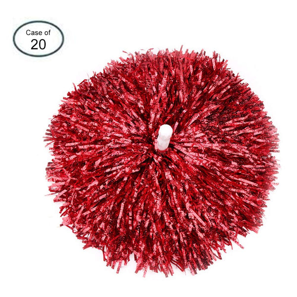 Case of 20 Packs, (100g) Plastic Cheerleader Cheerleading Pom Poms Cheer Accessory Pompoms (red)