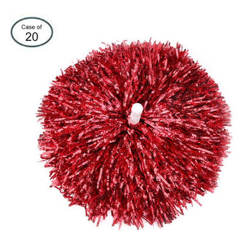 Case of 20 Packs, (100g) Plastic Cheerleader Cheerleading Pom Poms Cheer Accessory Pompoms (red)