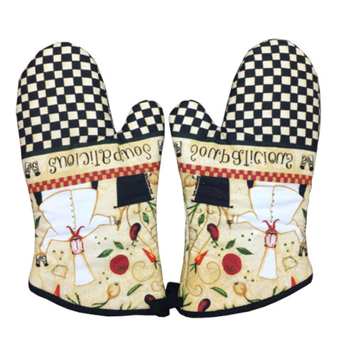 Lanburch Set of 2 Oven Mitts Heat Resistant Kitchen Gloves Oven Gloves Potholders Chefs