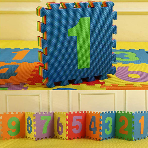 10 PCS of Waterproof Crawling/Puzzle Foam Mats Foam Play Mats, English and Fruit