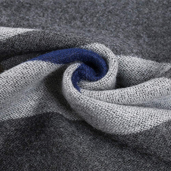 Men's Casual Scarf Winter Warmth Scarf Fashion Knit Scarves Soft Thicken Muffler with Tassels A11