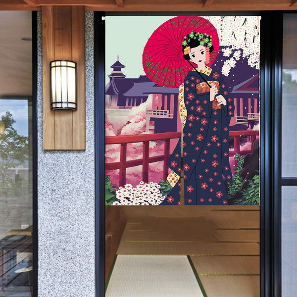 33 x 47 Inches Door Curtain Hallway Restaurant Entrance Thicken Curtain Noren Curtain (Japanese Girl)