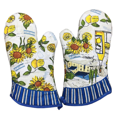 Lanburch Set of 2 Oven Mitts Heat Resistant Kitchen Gloves Oven Gloves Potholders Sunflower