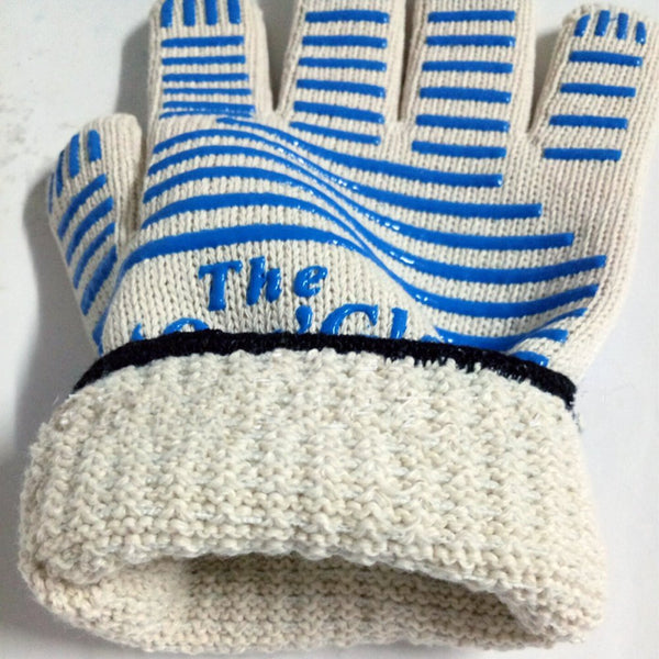 Set of 2 Oven Mitts Heat Resistant Kitchen Gloves Five Fingers Oven Gloves for Outdoor Barbecue
