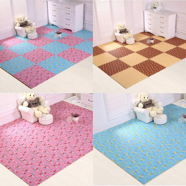 9 PCS of Waterproof Crawling/Puzzle Foam Mats Kids&Baby Foam Play Mats, Pink