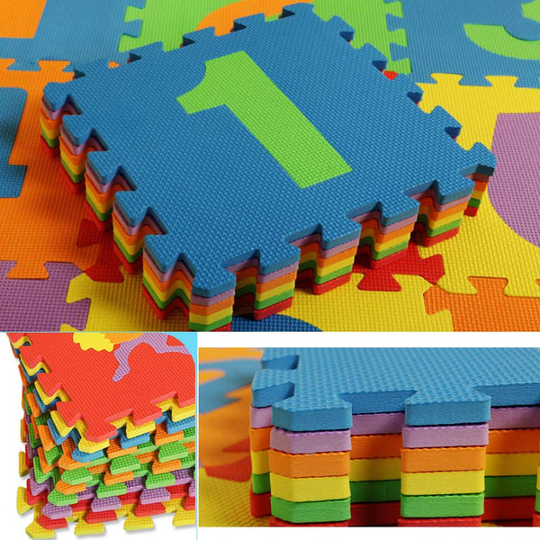 10 PCS of Waterproof Crawling/Puzzle Foam Mats Foam Play Mats, English and Fruit