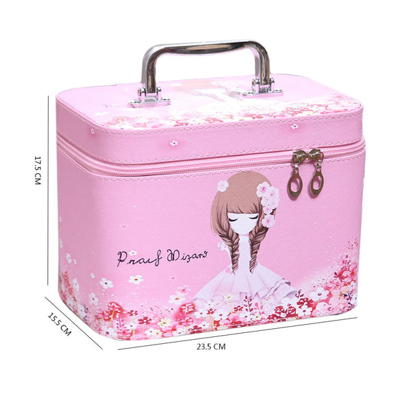 Multication Cosmetic Bags Portable Travel Bag Fashion Dreamy Maiden Toiletries Bag Organizer Pink