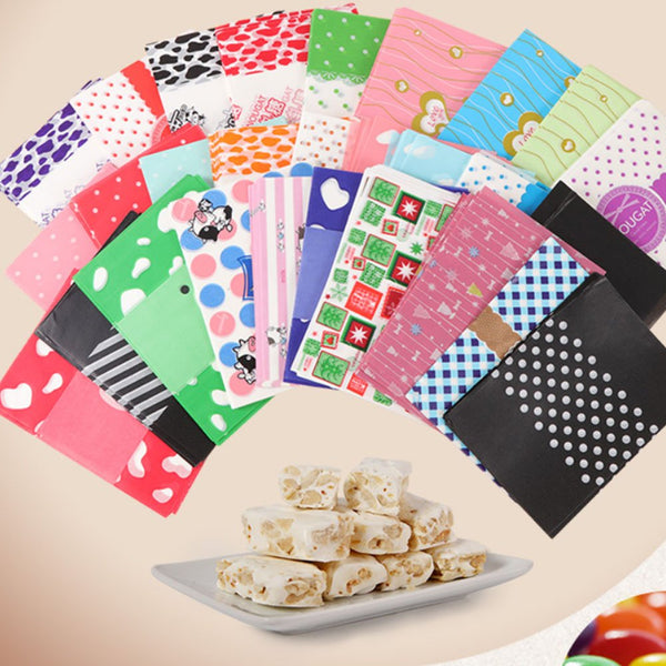 [Pink Heart] Colorful Candy Wrappers Candy Greaseproof Paper Twisting Wax Papers