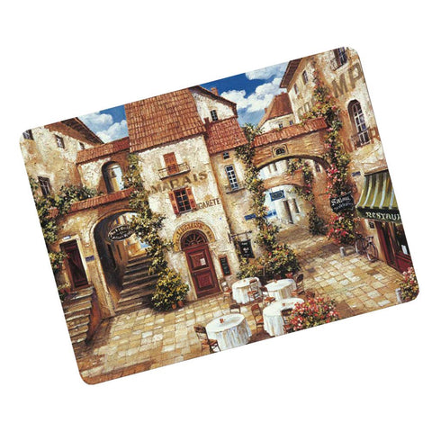1PCS Vintage Cork Placemats Hardboard Placemats Durable Heat Resistant Placemat, Corner of The Street