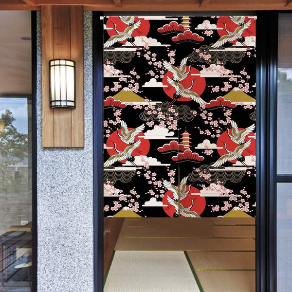 31.5 x 47 Inches Door Curtain Hallway Restaurant Entrance Thicken Curtain Noren Curtain (Flying Cranes)