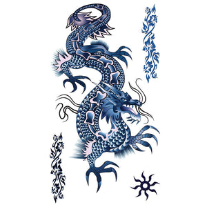 Dragon Tattoo Sticker Set of 5 Waterproof Temporary Fake Tattoos Body Emulation Tattoo