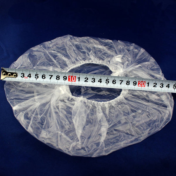 100 Pack Clear Disposable Shower Caps Water-proof Plastic Bath Elastic Caps Hair Salon