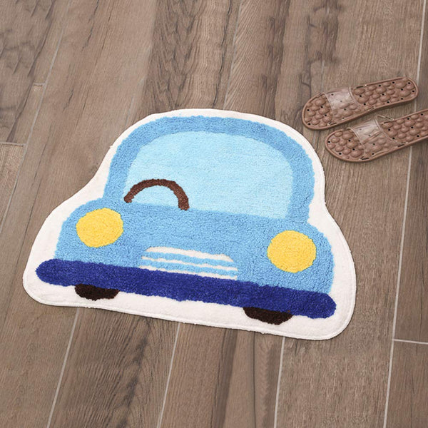 European Style Cartoon Car Rugs Kitchen Rugs Non Skid Area Rug Washable Entryway Mat Blue